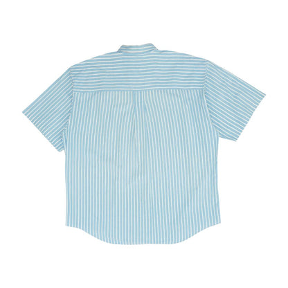 Blue Striped Short Sleeve Button Down