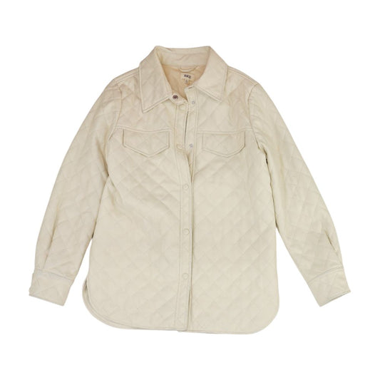 Beige Faux Leather Jacket