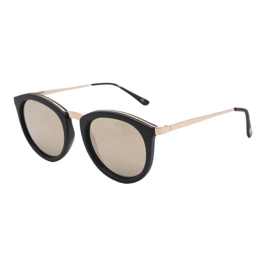 Black No Smirking Round Sunglasses