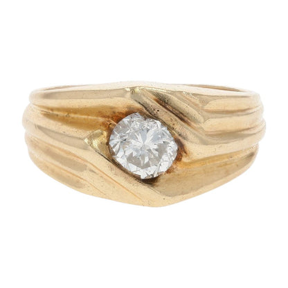 .85 Ct 14K Gold With Tension Set Round Diamond Cocktail Ring