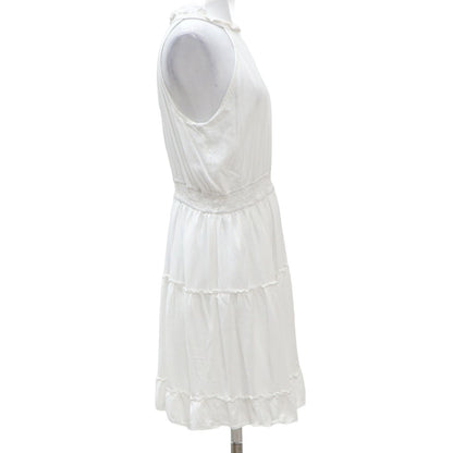White Solid Mini Dress
