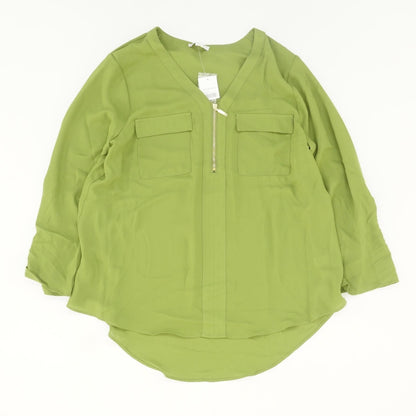 Green Solid Long Sleeve Blouse