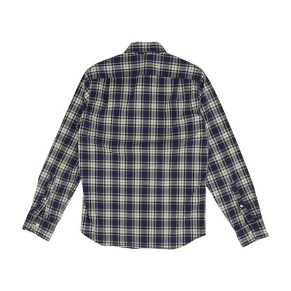 Navy Plaid Long Sleeve Button Down