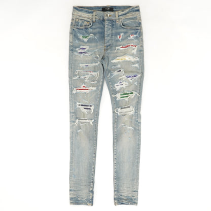 764 Rainbow Patch Skinny Jeans in Indigo