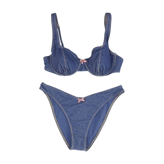 Blue Solid Two-Piece