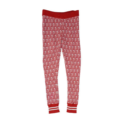 Red Mushroom Jacquard Knit Leggings