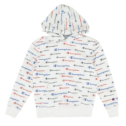 White Graphic Hoodie Pullover