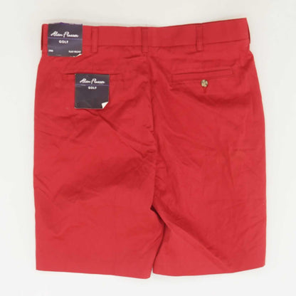 Red Solid Chino Shorts
