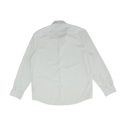 White Solid Long Sleeve Button Down