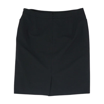 Black Solid Midi Skirt