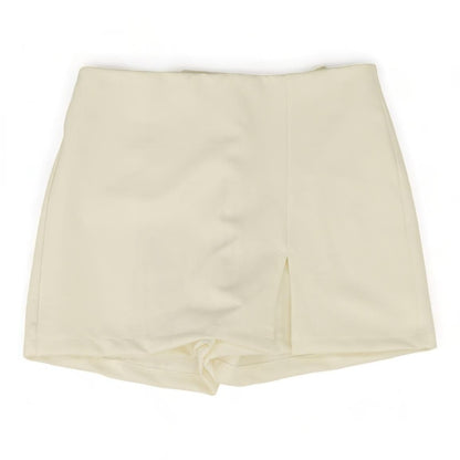White Solid Skort Skirt
