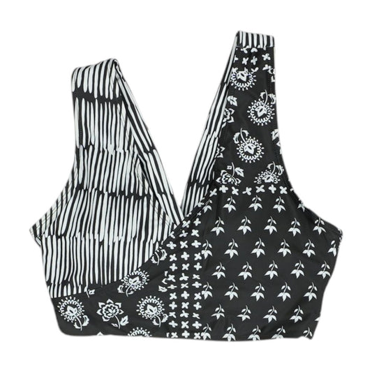 Black Floral Swim Top