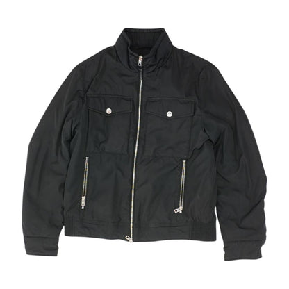 Black Solid Bomber Jacket