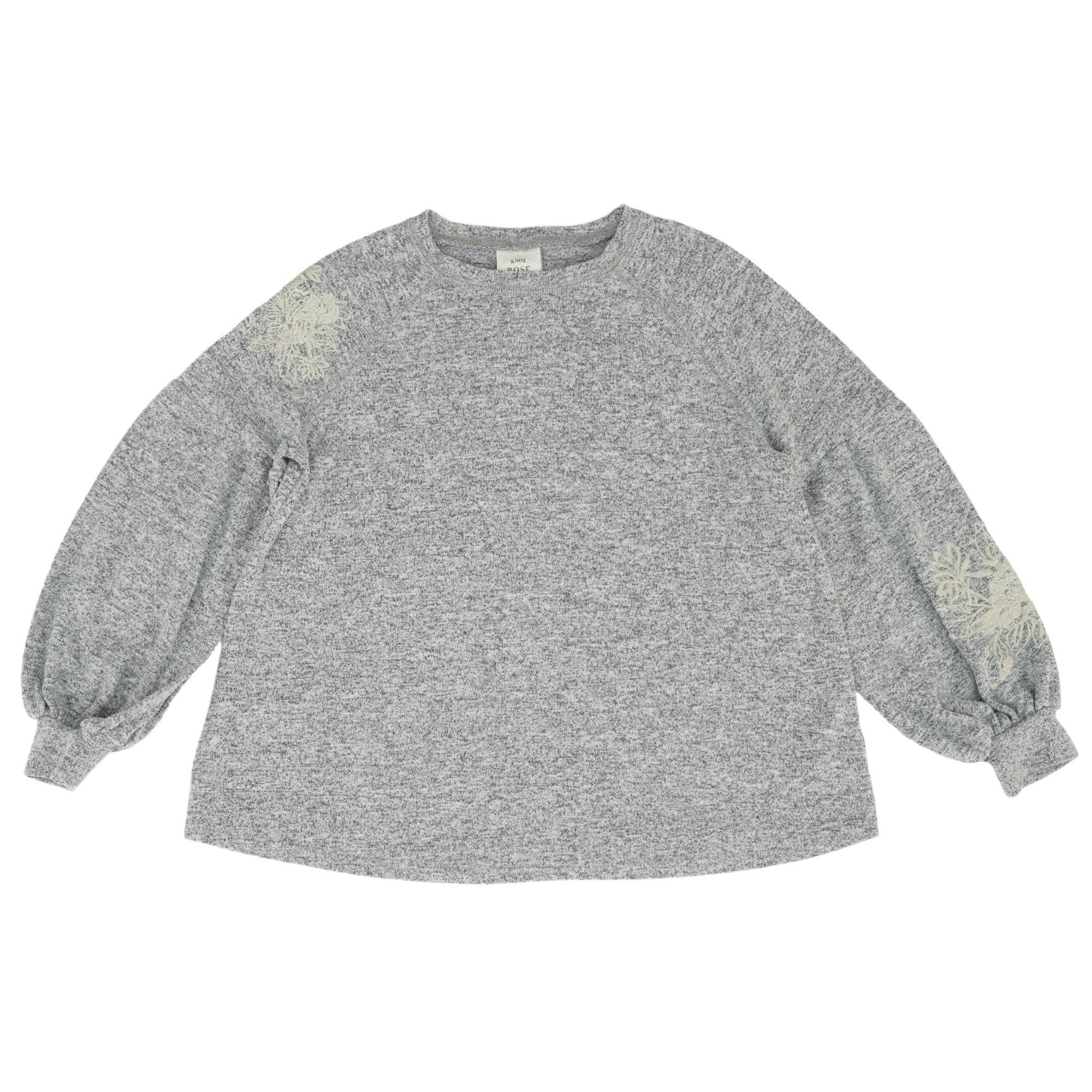 Gray Embroidered Detail Crewneck Sweater – Unclaimed Baggage