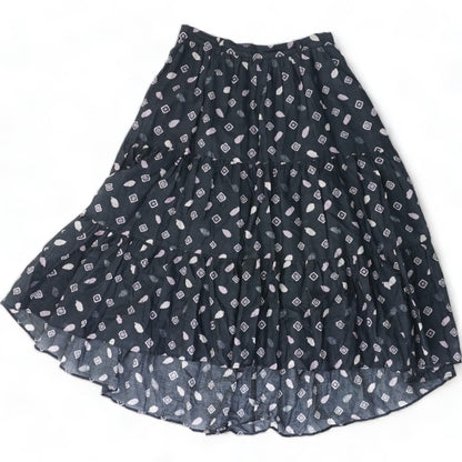 Charcoal Graphic Midi Skirt
