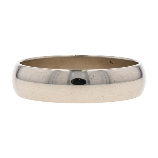 14K White Gold Plain Band