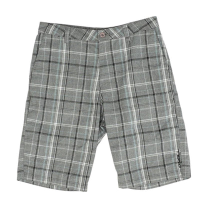 Gray Plaid Chino Shorts