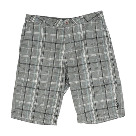 Gray Plaid Chino Shorts