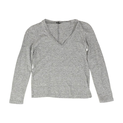 Gray Solid V Neck T-Shirt