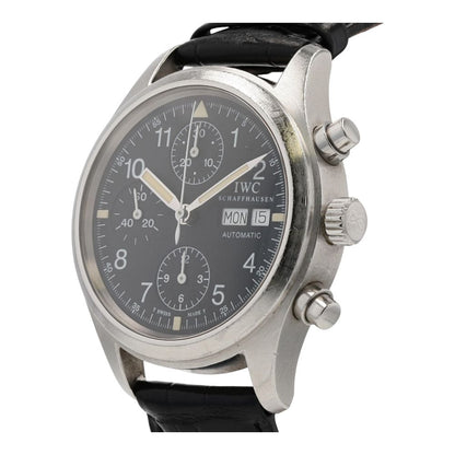 Men's Stainless Steel IWC Pilot Der Fliegerchronograph Watch