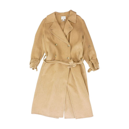 Tan Solid Peacoat Coat