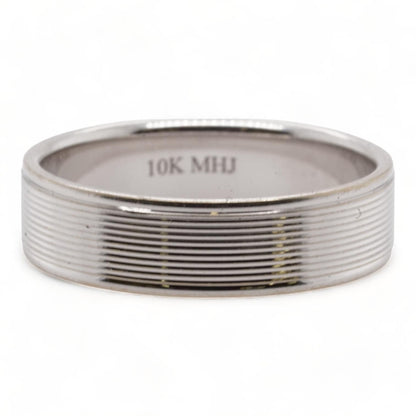 10K White Gold Multi Lined Band
