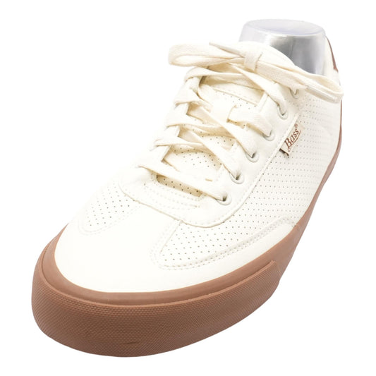 White Synthetic Lace Up Shoes
