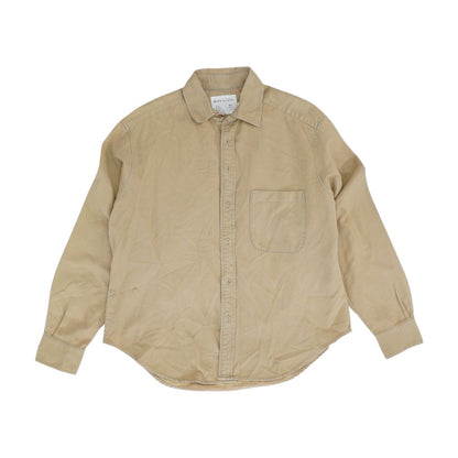 Tan Solid Long Sleeve Button Down