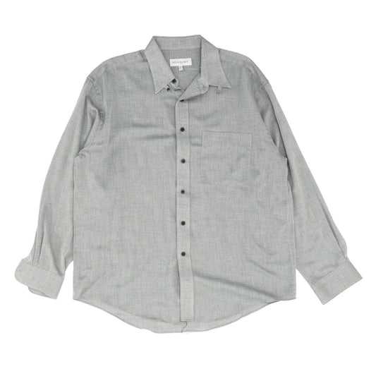 Vintage 1990's-2000's Gray Solid Long Sleeve Button Down
