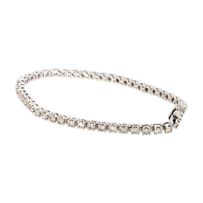 10K White Gold Round Diamond Tennis Bracelet