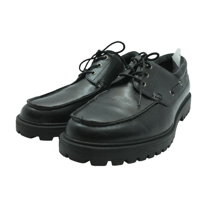 Black Leather Boat Casual Shoes