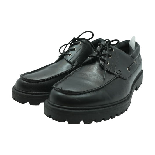 Black Leather Boat Casual Shoes
