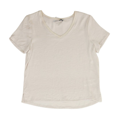 Beige V Neck T-Shirt