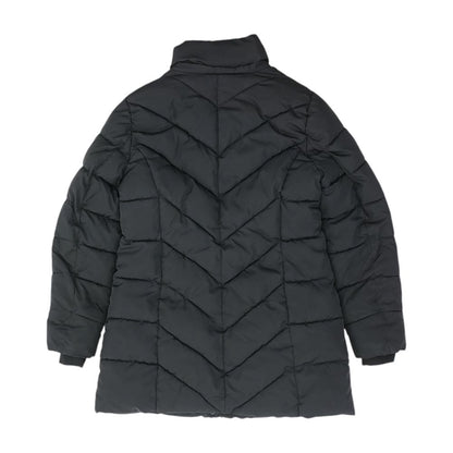 Black Solid Puffer Coat