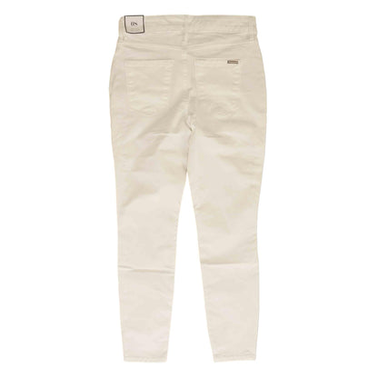 White Solid Five Pocket Pants