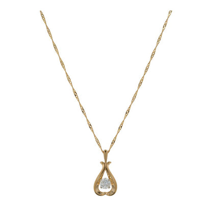 .75 Ct 14K Gold Round Diamond Drop Pendant On Rope Chain Necklace