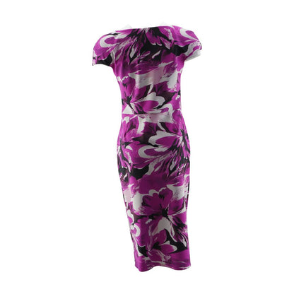 Purple Abstract Floral Maxi Dress