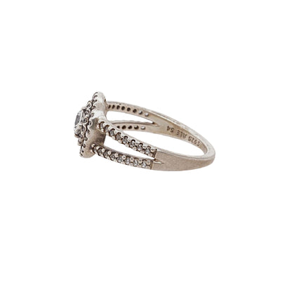 Sterling Silver Sparkling Double Halo Band