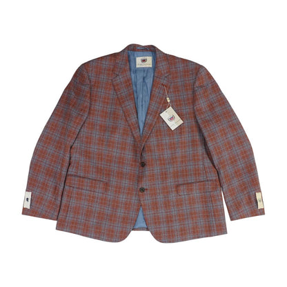 Rust Plaid Wool-Silk Blend Sport Coat