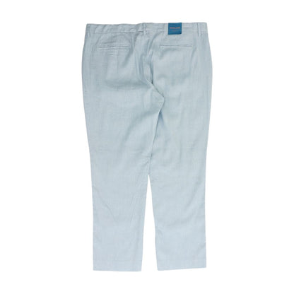 Blue Solid Dress Pants