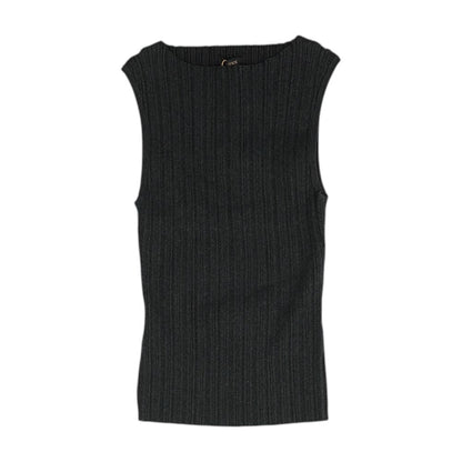 Gray Crewneck Knit Top