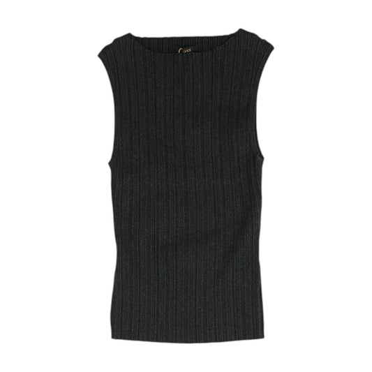 Gray Crewneck Knit Top