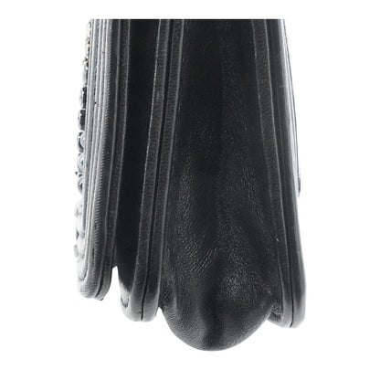 Black Embellished Chevron Boy Wallet on Chain