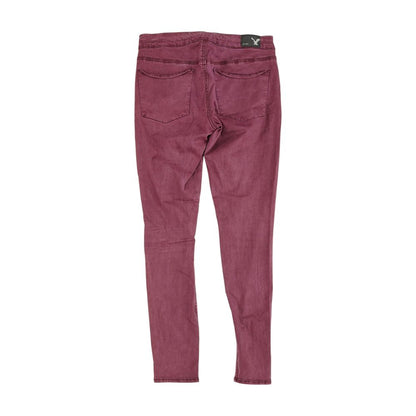 Burgundy Solid High Rise Skinny Leg Jeans