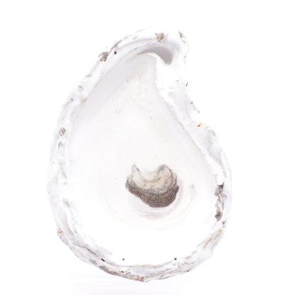 Ceramic Oyster Shell w/Burlap Bag, Trinket Tray