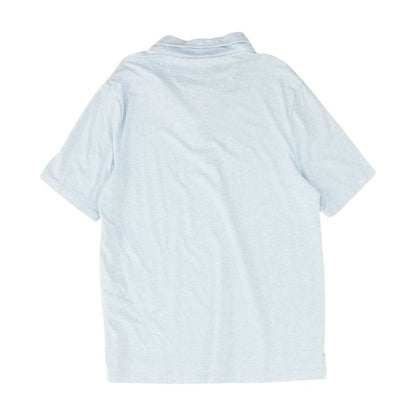 Blue Solid Short Sleeve Polo