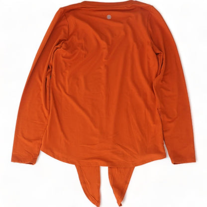 Orange Solid Long Sleeve Blouse