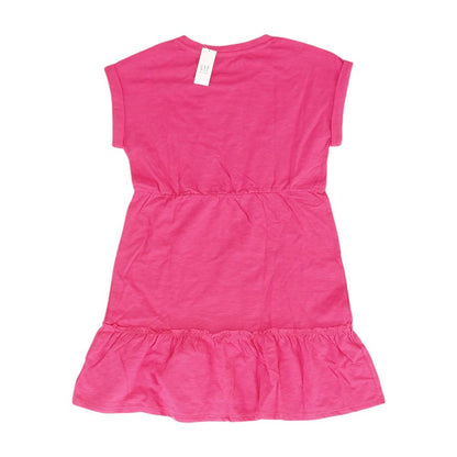 Pink Solid Midi Dress