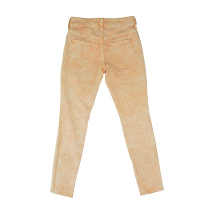 Orange Solid High Rise Skinny Leg Jeans