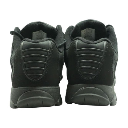 Black Leather Low Top Athletic Shoes